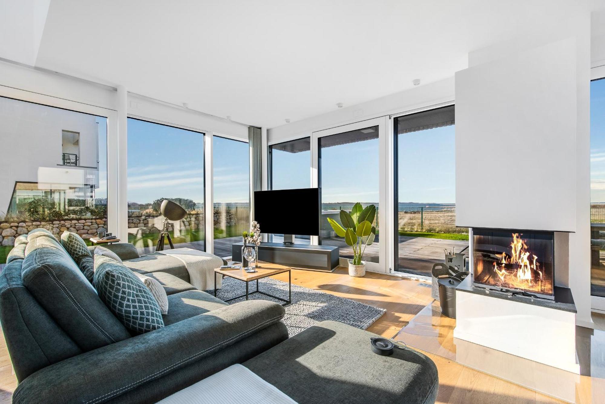 Villa King Erste Lage, Dachterrasse, Meerblick, Carport, Kamin, Sauna, Terrasse, Aussenrolllaeden Olpenitz Luaran gambar