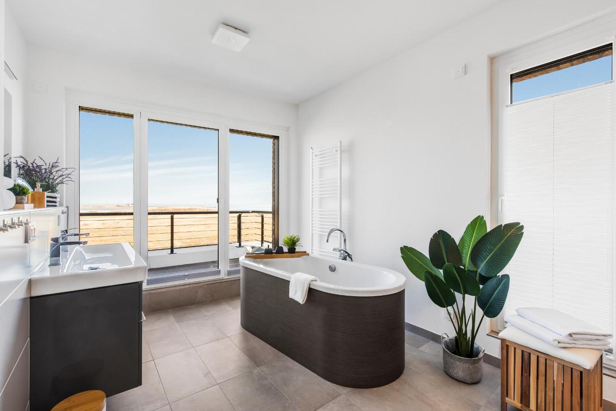 Villa King Erste Lage, Dachterrasse, Meerblick, Carport, Kamin, Sauna, Terrasse, Aussenrolllaeden Olpenitz Luaran gambar