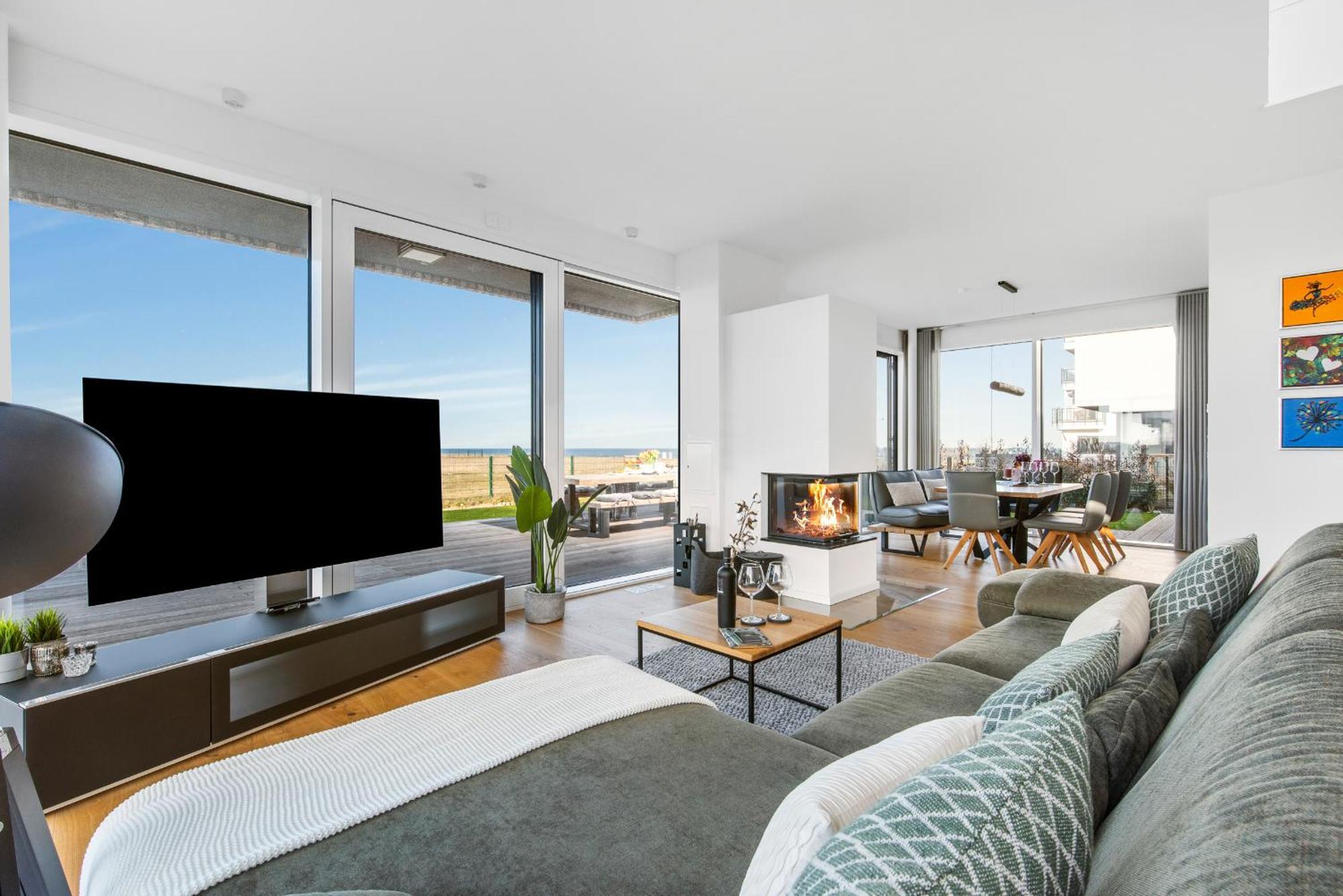 Villa King Erste Lage, Dachterrasse, Meerblick, Carport, Kamin, Sauna, Terrasse, Aussenrolllaeden Olpenitz Luaran gambar