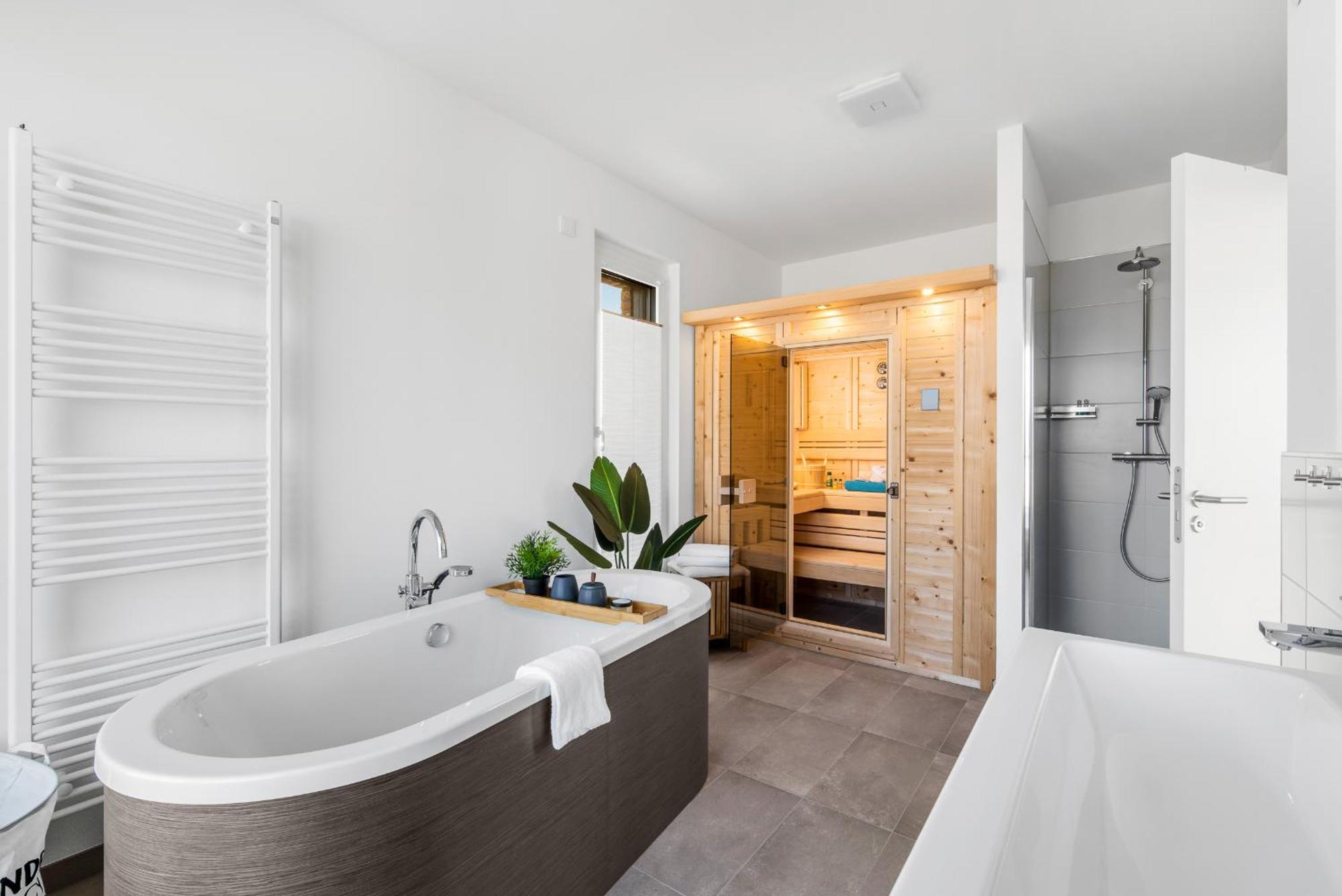 Villa King Erste Lage, Dachterrasse, Meerblick, Carport, Kamin, Sauna, Terrasse, Aussenrolllaeden Olpenitz Luaran gambar